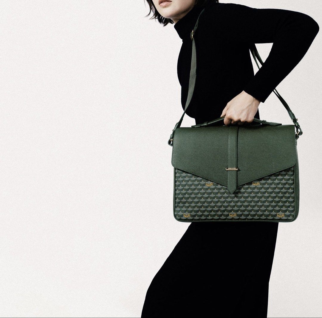 Green Leather Satchel Bag with Monogram Print (Category: Luxury Bags & Wallets) located in Quezon City. Submitted by docalvindeaqs (Listing ID 1459291474, Image 2). Description: Brand new below srp. Still with paper bag and receipt. ROS: Change of mind I can send actual pics per request..