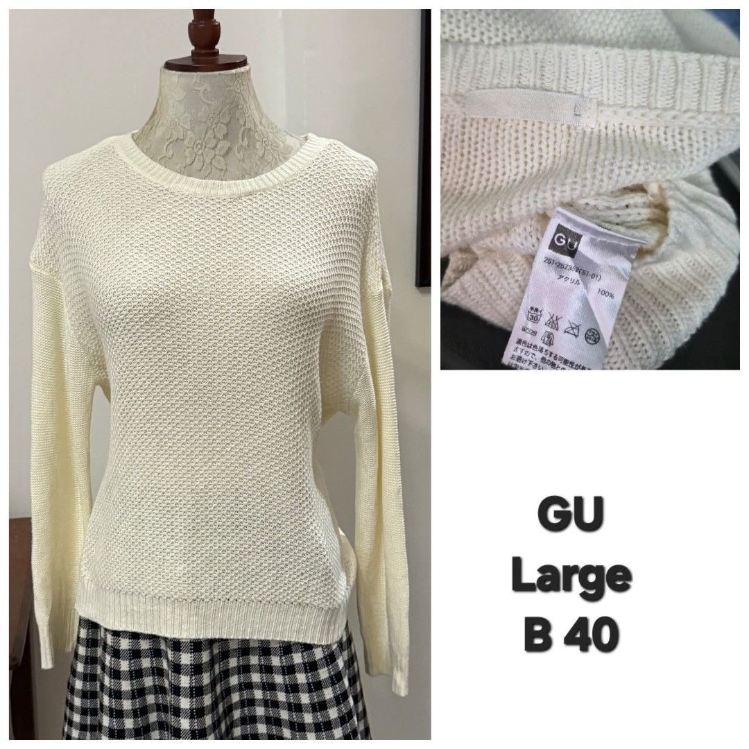 GU creme knitted sweater (Category: Others Tops) located in Mariveles. Submitted by itsme_designers_lane (Listing ID 1459301924, Image 1). Description: .