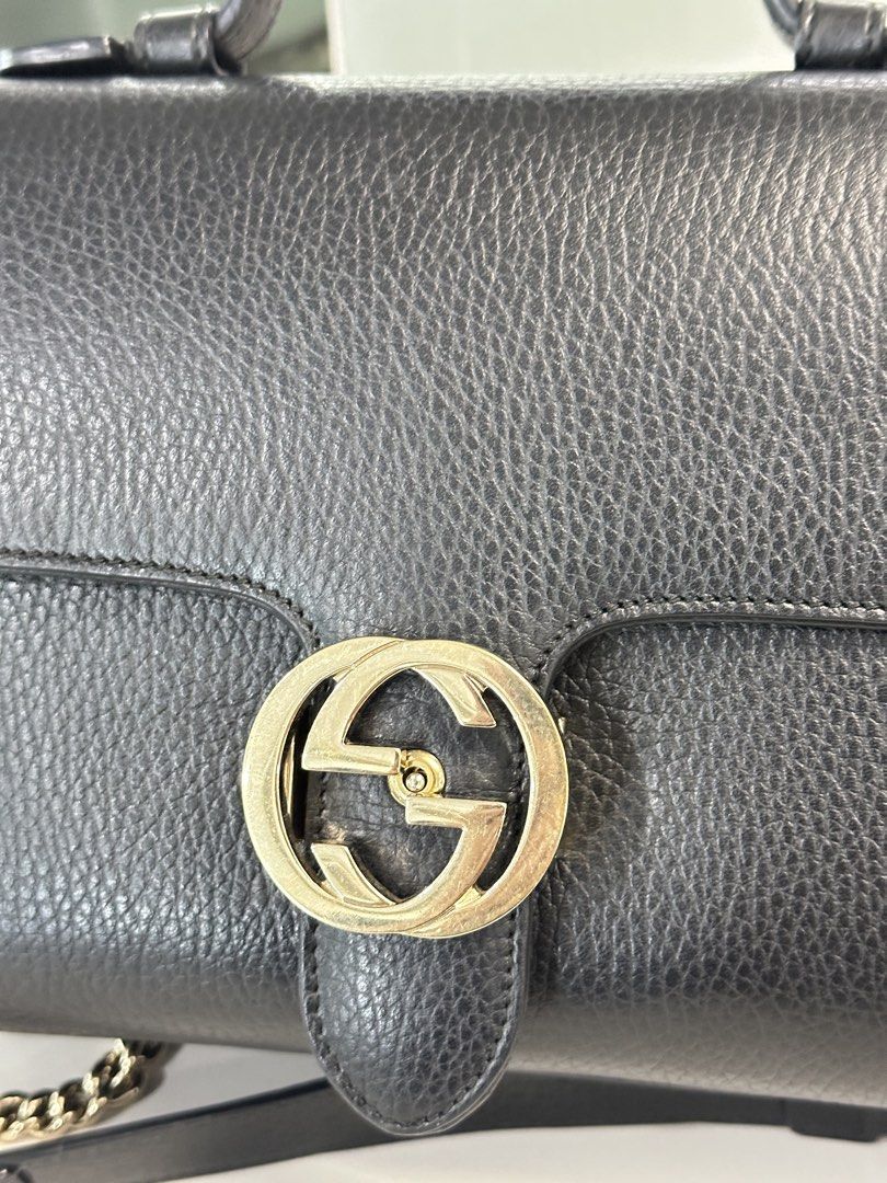 Gucci Interlocking top handle bag (Category: Luxury Bags & Wallets) located in Mandaluyong City. Submitted by tinshin2491 (Listing ID 1459331858, Image 2). Description: Gucci Interlocking top handle bag Rank A+ condition Dustbag,box, care cards,strap and bag ₱40k only.