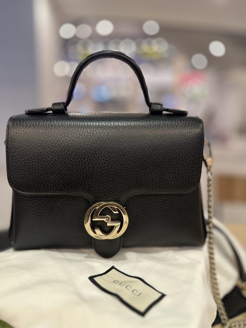 Gucci Interlocking top handle bag (Category: Luxury Bags & Wallets) located in Mandaluyong City. Submitted by tinshin2491 (Listing ID 1459331858, Image 1). Description: Gucci Interlocking top handle bag Rank A+ condition Dustbag,box, care cards,strap and bag ₱40k only.