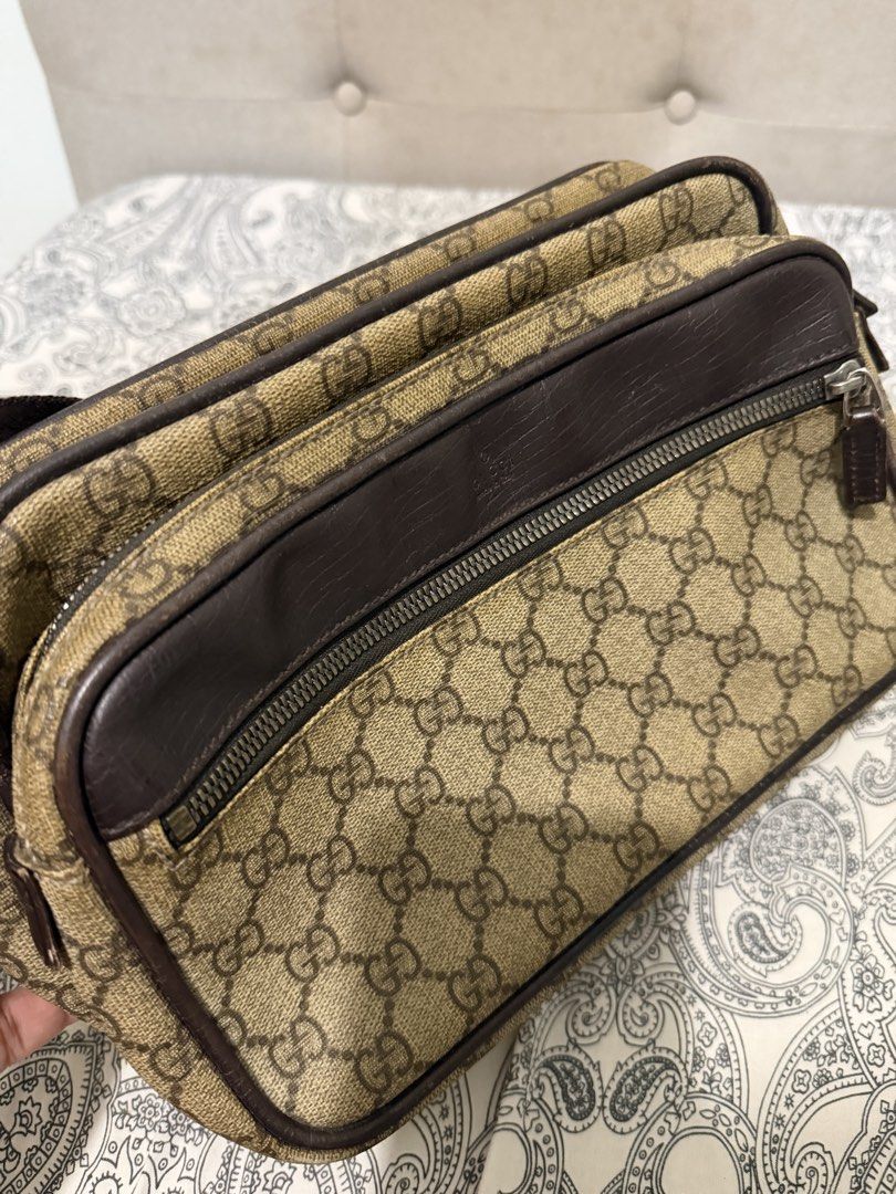 Gucci Monogram Crossbody Bag (Category: Luxury Bags & Wallets) located in Muntinlupa City. Submitted by skapdesign (Listing ID 1459305397, Image 3). Description: - Authentic Gucci crossbody bag - Classic GG monogram canvas - Brown leather trim - Main compartment zip closure - Front zip pocket - Adjustable strap for comfortable wear - Great for everyday use.