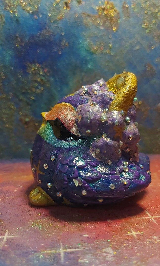 Hand Made Figurine Little Bird (Category: Designer & Blind Box Toys) located in Manila. Submitted by veiledcelestial (Listing ID 1459294185, Image 2). Description: 🌈☁️✨️From my Rainbow and Clouds Series✨️☁️🌈 Still, they are made out of the same source of clouds, sparkles, rainbows, stardust, and everything nice Year: 2026 Medium: Hand-made toy figurines made from plaster of parish, terra cotta, painted with acrylic paint with glitters, crystals