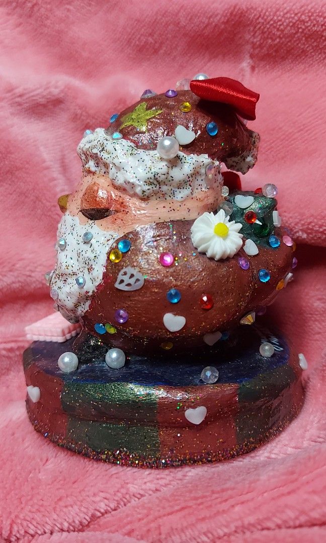 Handmade Christmas Bird Santa (Category: Figurines & Statues) located in Baguio. Submitted by veiledcelestial (Listing ID 1459296771, Image 2). Description: 1 of 1 🎄🎄 🎄 A Christmas Special 🎄 🎄🎄 Still, they are made out of the same source of clouds, sparkles, rainbows, stardust, and everything nice Year: 2022 Medium: Hand-made toy figurines made from plaster of parish, terra cotta, painted with acrylic paint with glitters, crystals, beads, a