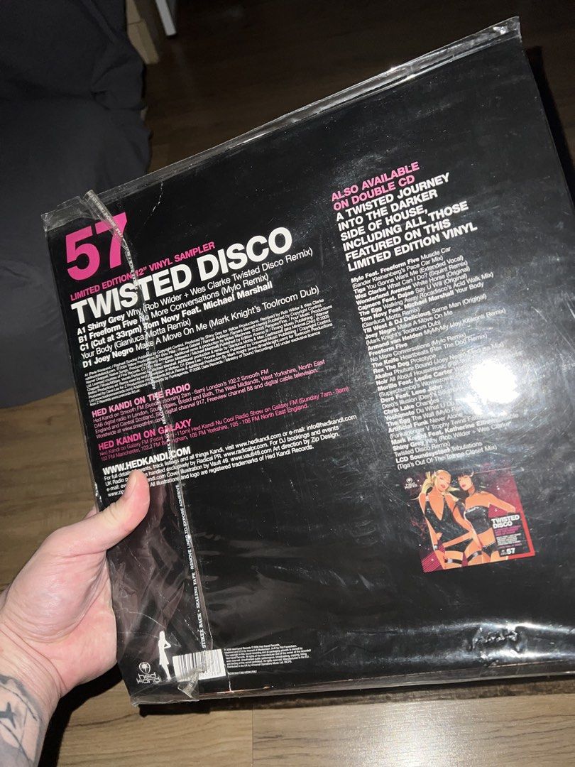 Hed Kandi Twisted Disco 12" Vinyl Sampler Limited Edition (Category: Vinyls) located in Taguig. Submitted by pmadrazo (Listing ID 1459315451, Image 2). Description: - Limited edition 12" vinyl sampler - Unused and Limited Edition - Record Year bet. 2005-2006 - Features tracks by Rob Wilder, Wee Clark, and Michael Marsh - Available on double CD - A must-have for any dance music fan - Rare find!.