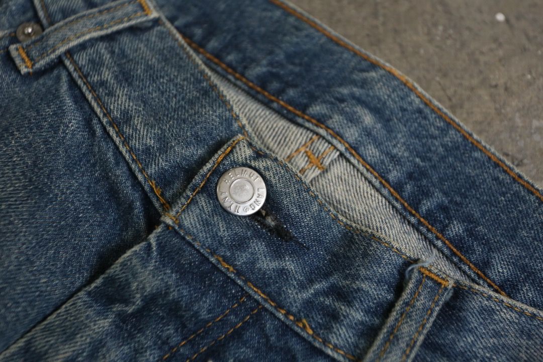 Helmut Lang - Vintage Dark Bootcut Denim Jean (Category: Jeans) located in Manila. Submitted by graymatter_ (Listing ID 1459418200, Image 3). Description: Helmut Lang - Vintage Dark Bootcut Denim Jean *Selvedge Tagged Size: 30 Condition: 9/10 Material: 100% Cotton Made in: Italy Dimensions Waist: 34 Inseam: 33.5 Crotch: 12 Thigh: 11.5 Leg Opening: 8 .