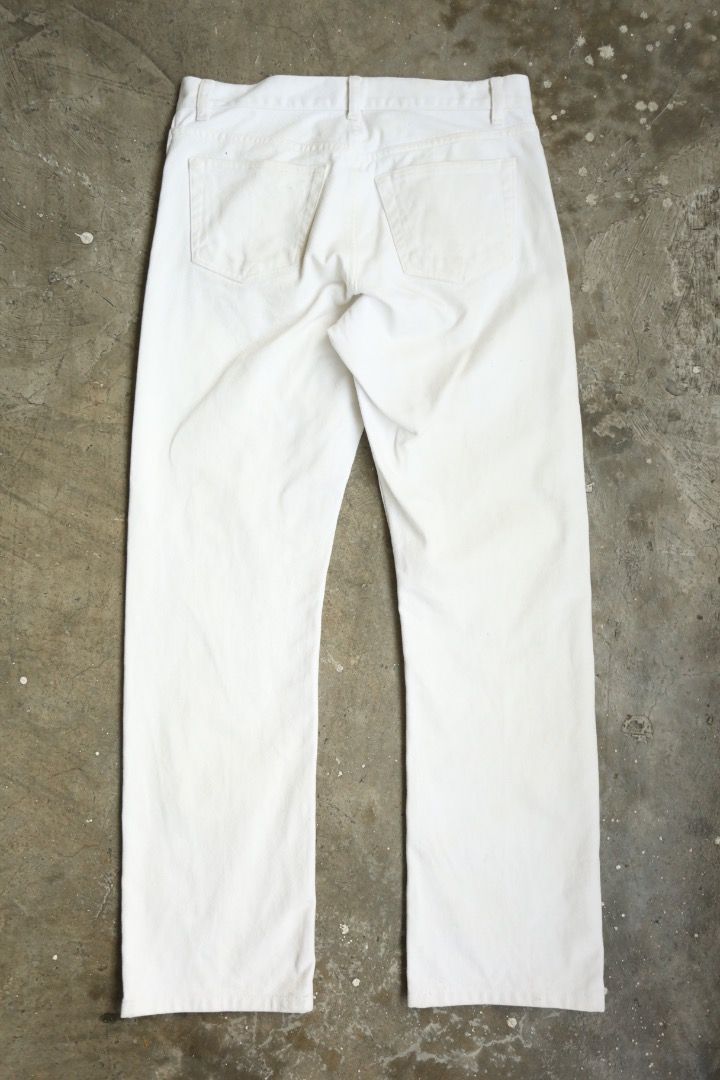 Helmut Lang - Vintage White Bootcut Denim Jean (Category: Jeans) located in Manila. Submitted by graymatter_ (Listing ID 1459416945, Image 2). Description: Helmut Lang - Vintage White Bootcut Denim Jean note: altered length Tagged Size: 30 Condition: 9/10 Material: 100% Cotton Made in: Italy Dimensions Waist: 32 Inseam: 29.5 Crotch: 11 Thigh: 11 Leg Opening: 8 .