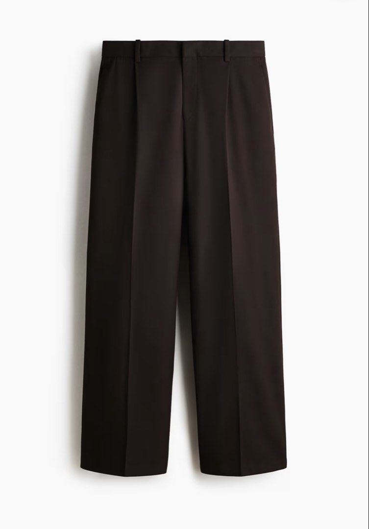 H&M Loose-fit Tailored Trousers (Category: Other Bottoms) located in Manila. Submitted by freelion_3e57c6 (Listing ID 1459363515, Image 2). Description: -Loose fit Tailored Trousers -Brand new with Tags -Size 28S -Color: Chocolate Brown -rfs: Too big -Waist Circumference: 27 in Nego.