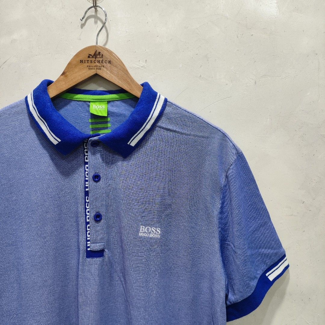 Hugo Boss (Category: Tshirts & Polo Shirts ) located in Villasis. Submitted by archivemode. (Listing ID 1459385905, Image 2). Description: Hugo Boss ______________________ Size: Large to XL (Measured by INCHES) Width: 21.5 Length: 29 Condition: Excellent Color Rate: 9.9/10 Issue: Unnoticeable Yellow Stain Collar "Colors may vary due to lightening" "Swipe to see more details of piece and appreciate♥️" _______________________ Mine : 1199.