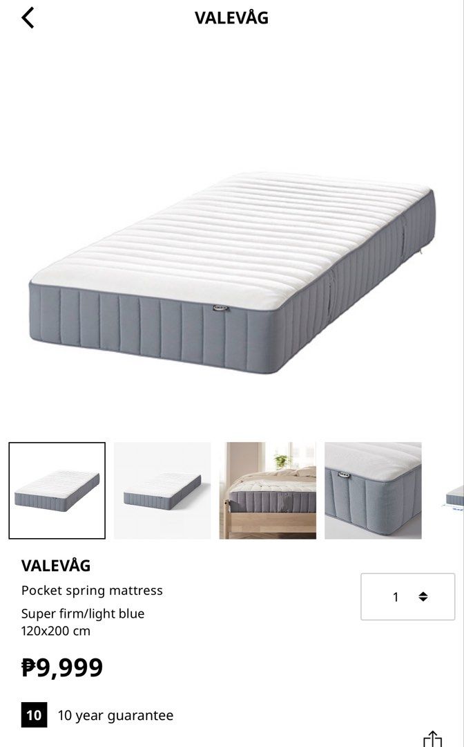 IKEA MALM - Bed frame and mattress - 120CMx200CM (Category: Bed Frames & Mattresses) located in Manila. Submitted by kaiatphnow (Listing ID 1459409896, Image 3). Description: IKEA MALM - Bed frame and mattress - 120CMx200CM.