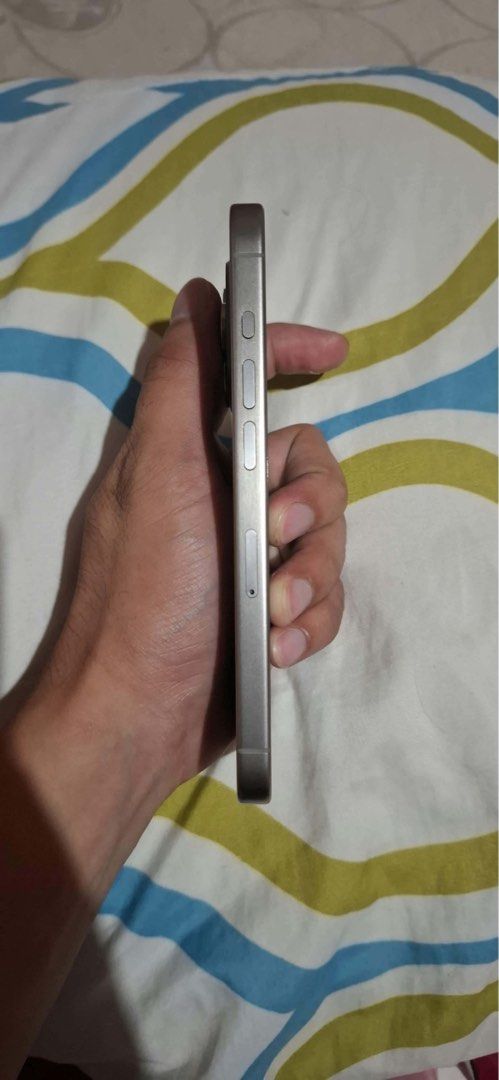 iPhone 15 Pro 256 (Category: iPhone 15 Series) located in Manila. Submitted by tancanflip (Listing ID 1459314512, Image 3). Description: IPHONE 15 PRO - Bought last year ✅ No issue ✅ 1st Owner ✅ 100% Original Parts ✅ ZP/A (Local Variant) ✅ 256GB Storage ✅ 85% Battery Health ✅ Cycle Count ( 800 ) ✅ No repair or replacement history ✅ Complete with original box ✅ Smart locked ✅ Inclusions Box / Charger 📍North Caloocan.