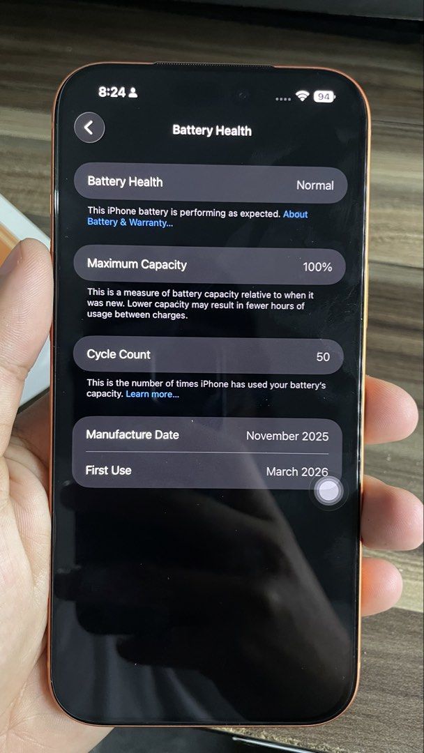 IPHONE 17 PRO MAX 512GB (Category: Cases & Sleeves) located in Caloocan City. Submitted by je343552436 (Listing ID 1459291922, Image 2). Description: Smart Lock - Model: iPhone 17 Pro Max - Storage: 512GB - Color: Orange - Condition: Excellent, like new - Battery Health: 100% Maximum Capacity - Cycle Count: 50 - Manufacture Date: November 2025 - First Use: March 2026 - Meetup Location: Plaridel, Bulacan.