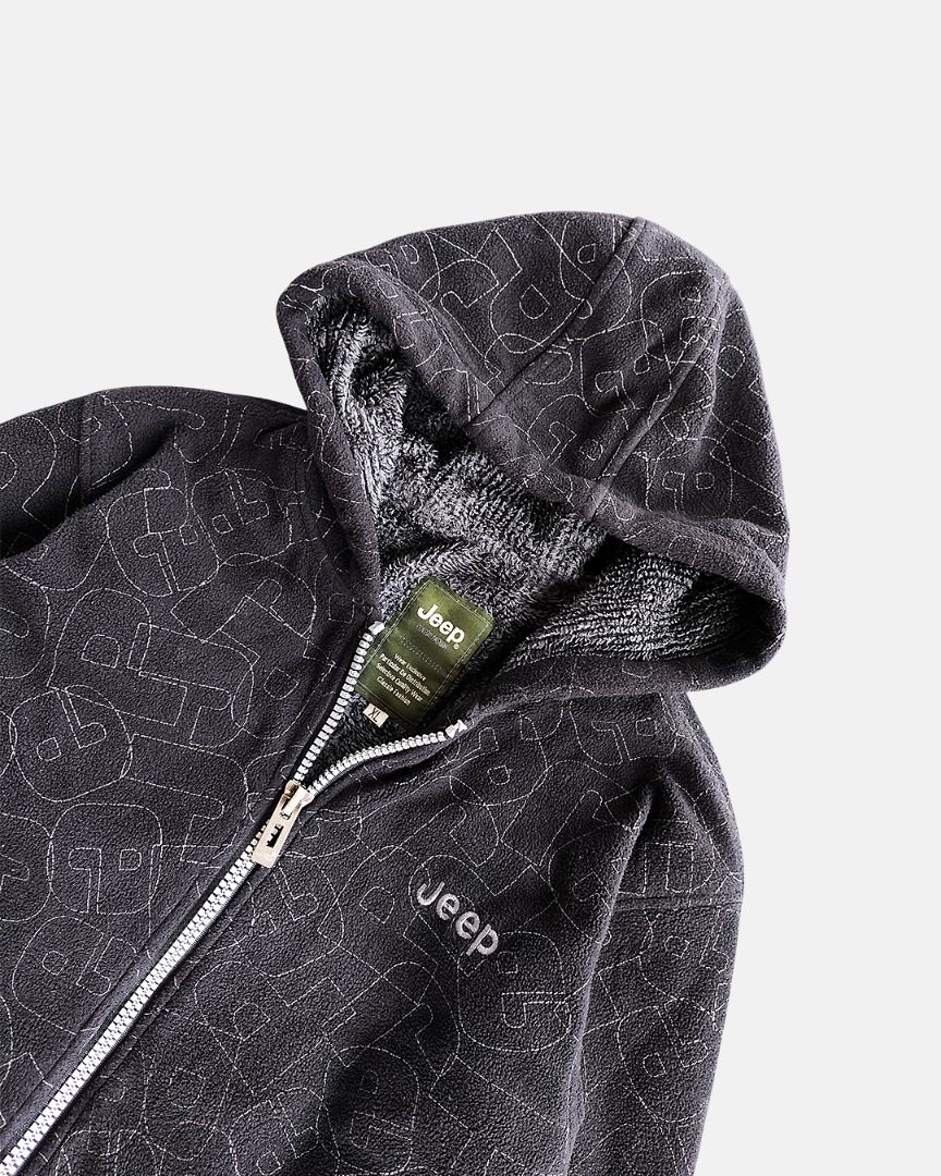 JEEP BLACK JACKET (Category: Coats, Jackets and Outerwear) located in Naga. Submitted by vision.zeroarchive (Listing ID 1459398371, Image 3). Description: 🔸 Tag Size: XL 📏 Length: 26.5 in | Width: 22 in ✨ Condition: 9/10 📝 Notes: The outer high-pile fabric features a naturally matted, compacted texture from previous wear, giving it a rugged, broken-in character. Structurally dense and heavy, this piece remains 100% functional ━━━━━━━━━━━━━━━━━