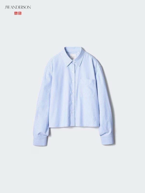JWA Oxford Boxy Shirt (Stripe) (Category: Coats, Jackets and Outerwear) located in Subic. Submitted by beanzeeen (Listing ID 1459314964, Image 1). Description: Light Blue: Large on Tag Condition 10/10 🏷️750 plus shipping fee MOP: GCash payment first.
