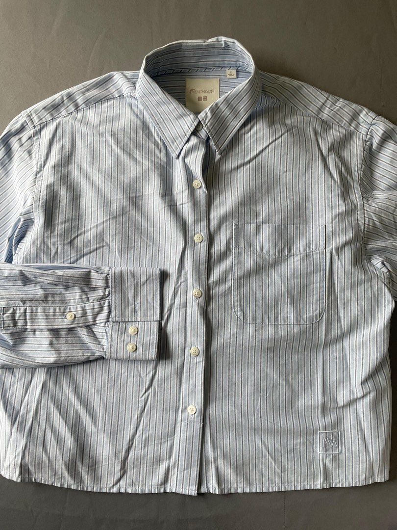 JWA Oxford Boxy Shirt (Stripe) (Category: Coats, Jackets and Outerwear) located in Subic. Submitted by beanzeeen (Listing ID 1459314964, Image 3). Description: Light Blue: Large on Tag Condition 10/10 🏷️750 plus shipping fee MOP: GCash payment first.