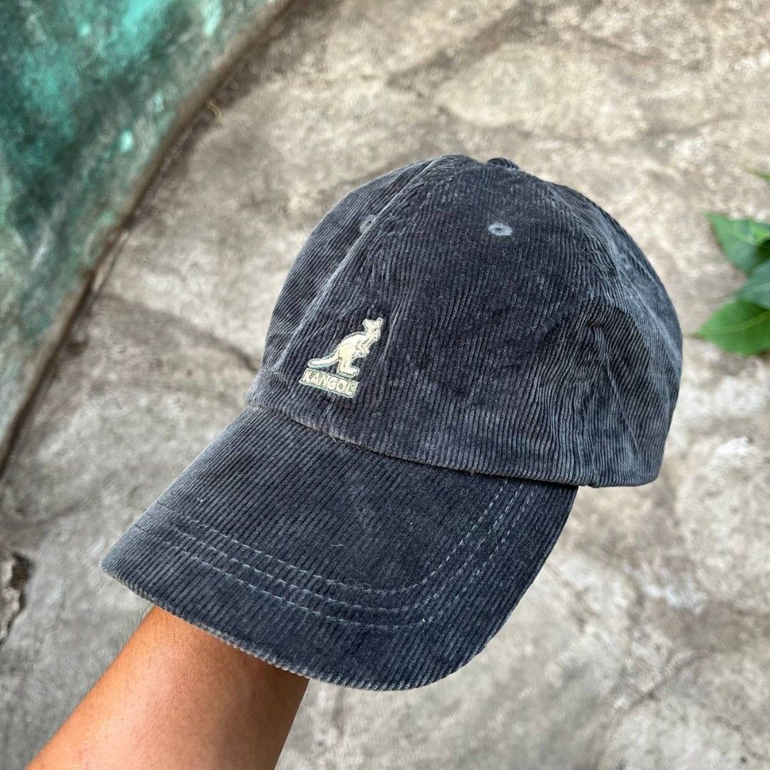 Kangol Corduroy y2k Cap (Category: Caps & Hats) located in Cebu City. Submitted by royalwolf-2a85 (Listing ID 1459376160, Image 2). Description: - Classic Kangol corduroy cap - Dark grey color - ONE SIZE FIT ALL - Iconic embroidered kangaroo logo on front - Adjustable strap at the back for a custom fit - Ideal for everyday wear - Simple and stylish design - EXCELLENT CONDITION - NO HIDDEN ISSUE .