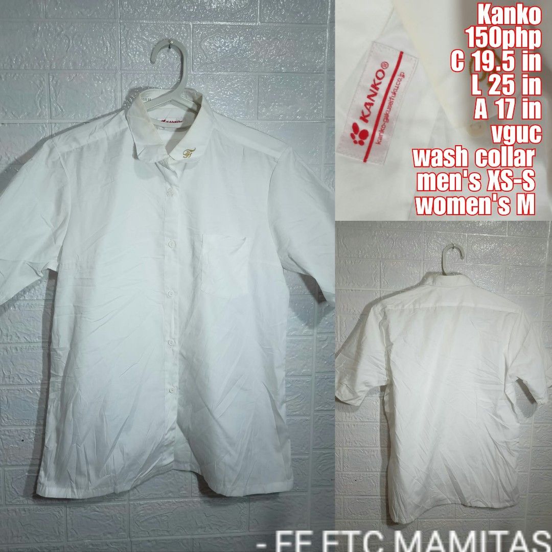 Kanko white polo shirt unisex (Category: Formal Shirts) located in Santa Maria. Submitted by usbrands1987 (Listing ID 1459376540, Image 1). Description: Wash collar Men's XS-S WOMEN'S M.