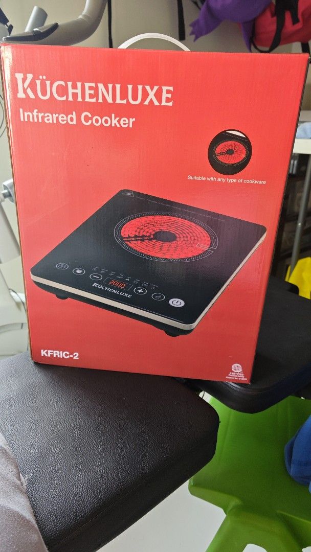 KuchenLuxe Infrared Cooker KFric-2 Touch Control 6 Settings (Category: Cookers) located in Dasmarinas. Submitted by jippeestore (Listing ID 1459295045, Image 1). Description: - KuchenLuxe Infrared Cooker (Model KFric-2) - Polished crystal glass plate - Adjustable temperature control - 6 Cooking Settings: Hot Pot, Grill, Fry, Hot, Boil, Soup, Warm - Child-lock safety feature - High heating efficiency - Sleek and modern design - Compatible with all