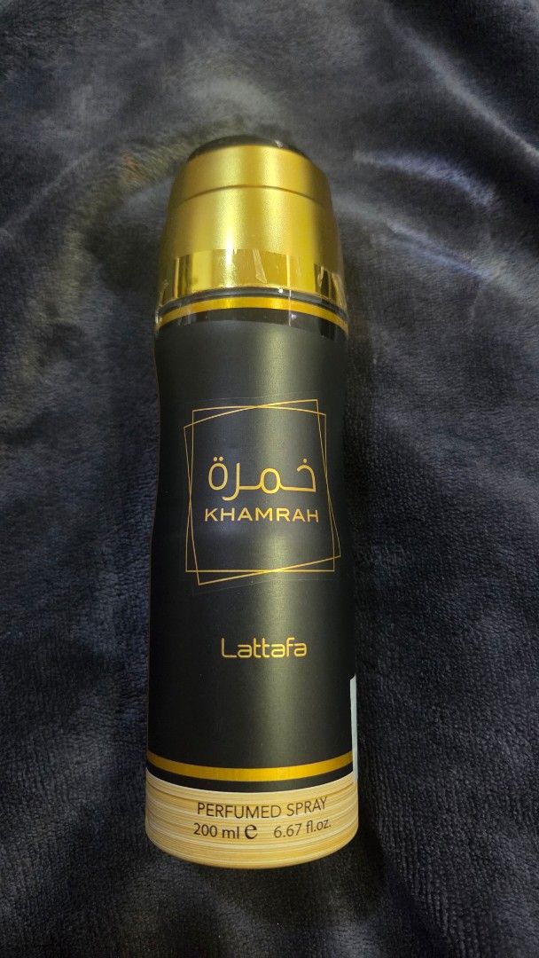Lattafa Khamrah Perfumed Spray 200ml (Category: Fragrance & Deodorants) located in Quezon City. Submitted by kctheexplorer05 (Listing ID 1459366824, Image 1). Description: - Lattafa Khamrah Perfumed Spray -Original - Size: 200 ml (6.67 fl.oz) - Elegant black bottle with gold accents - Ideal for everyday wear.