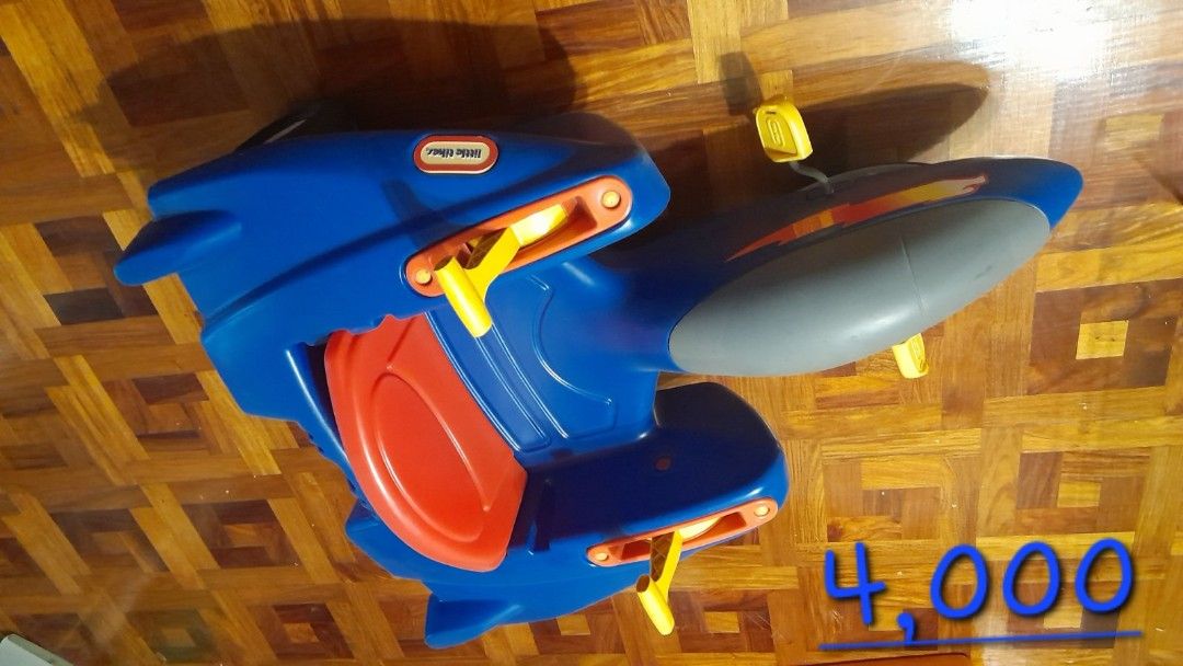 Little Tikes Blue Plane Bike (Category: Infant Playtime) located in Caloocan City. Submitted by ericajane_tc (Listing ID 1459400480, Image 1). Description: - Fun blue and red Little Tikes ride-on toy - Yellow footrests and handlebars than turns side to side when moved - Ideal for active play for toddlers and young children - adjustable seat length for growing toddlers - Ready for its next adventure!.