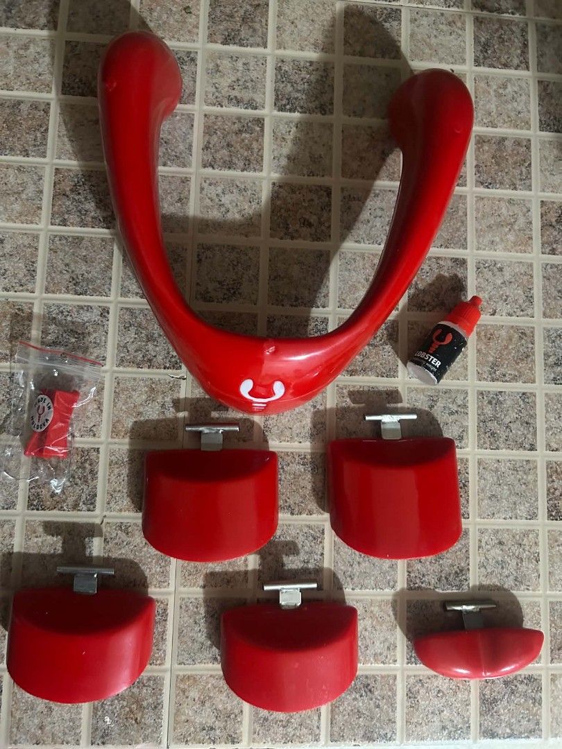 Lobster Weight System Red Diving Gear (Category: Other Sports Equipment and Supplies) located in Manila. Submitted by pau1031 (Listing ID 1459340809, Image 2). Description: - Complete red Lobster Weight System for diving. - Includes main neck weight and multiple weight plates. - Comes with a small bottle of lubricant. - Instructions and warranty card included. - All pieces are red. - Stored in original box with foam padding..