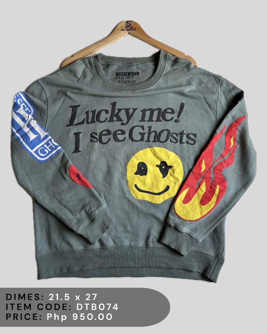 Lucky me! I see Ghosts (Category: Hoodies) located in Davao. Submitted by dtb_clo (Listing ID 1459381903, Image 1). Description: 21.5 x 27 Issue: minimal stain on print +Ship.