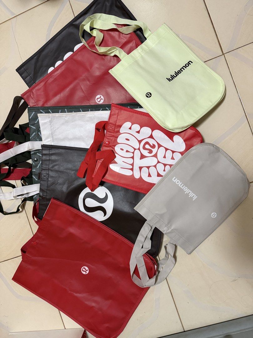 Lululemon Tote Bags Bundle - Various Colors (Category: Tote Bags) located in Mandaluyong City. Submitted by prelovedbyjoy12 (Listing ID 1459317229, Image 1). Description: Selling yhese Lululemon eco bags from my Lululemon addiction, sourced from all over the world. Canada, AU, Japan, US, Doha.. Can ship or meet up, discounts if take all I have email receipts too from lululemon if you want to check authenticity 150-180 each only.
