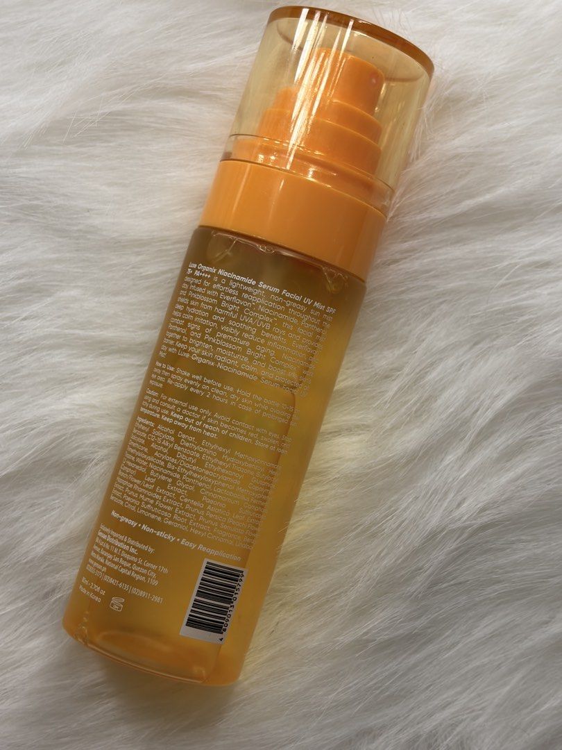 Luxe Organix Sunscreen spray (Category: Face Care) located in Las Pinas. Submitted by Jenevieve_closet (Listing ID 1459317679, Image 2). Description: ✨ 100% original ✨ twice used only ✨RFS: using another sunscreen.