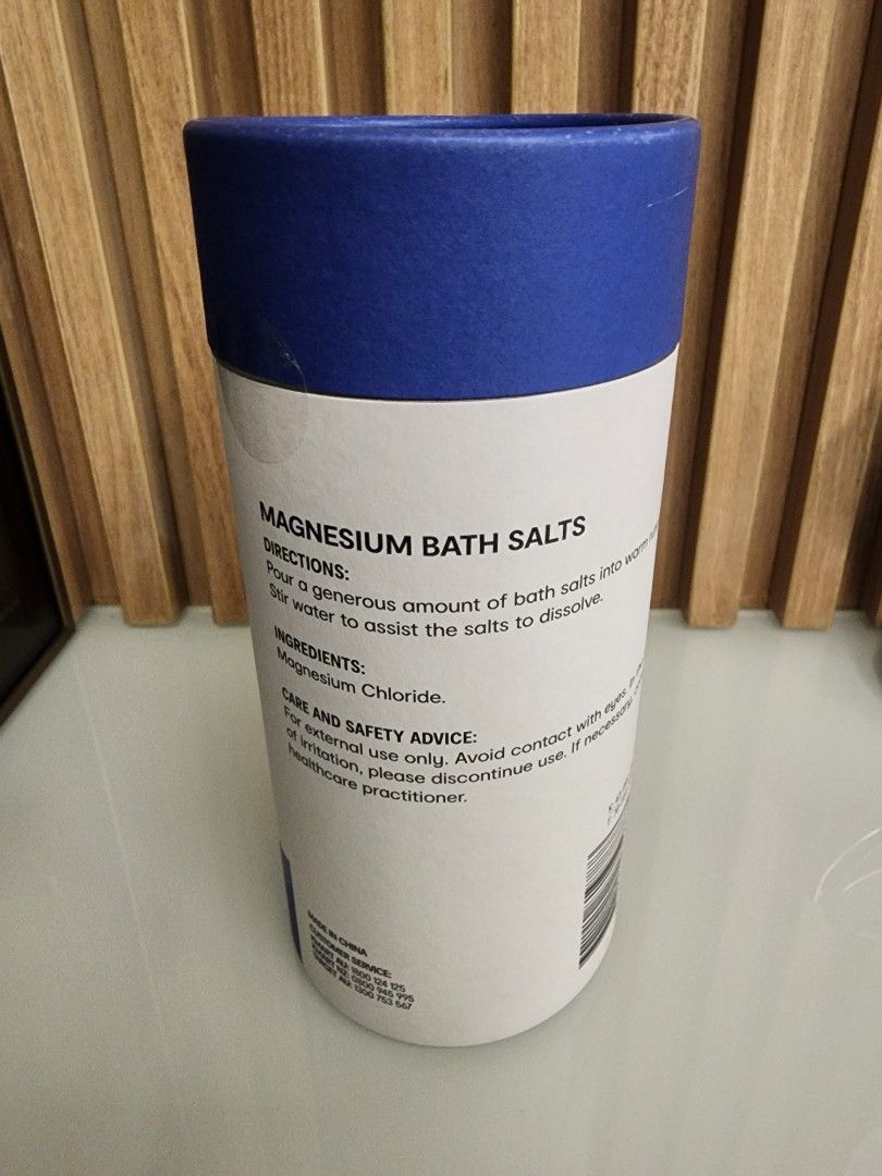 Magnesium Bath Salts for Calming & Relaxing Sleep (Category: Bath) located in Manila. Submitted by wardrobemanila (Listing ID 1459407423, Image 3). Description: bought in abroad brand new, never opened pwede for gift bath salt for bath tub pang relax selling low just to dispose pwede nyo to pang gift rfs: decluttering Calming and relaxing magnesium bath salts - Promotes better sleep - Helps relax mind and body - Leaves you feeling refreshed - Con