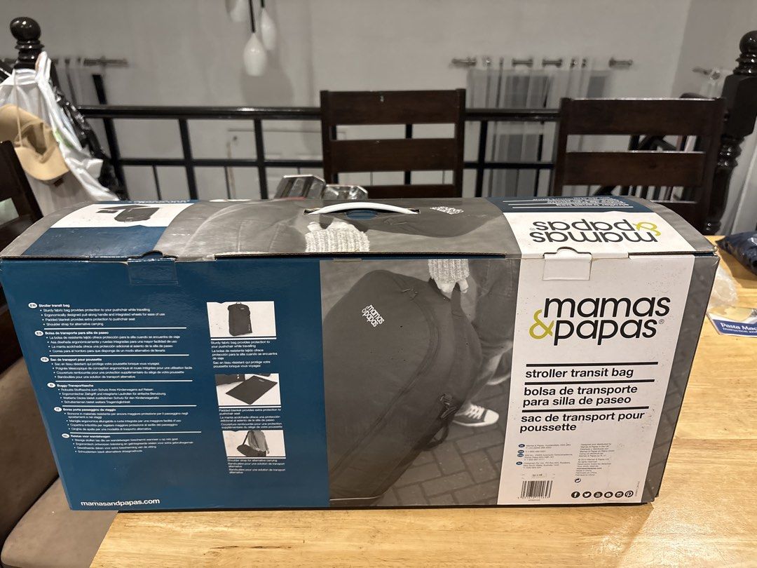 Mamas & Papas Stroller Transit Bag - Universal (Category: Strollers) located in Manila. Submitted by ch0431 (Listing ID 1459431410, Image 2). Description: - Protect your stroller during travel - Durable and universal fit - Features shoulder straps for easy carrying - Ideal for flights and car trips - Shields against dirt and damage - Folds compactly for storage when not in use.