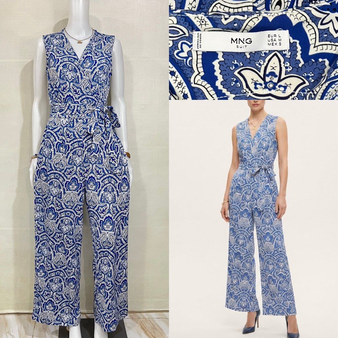 Mango Paisley Jumpsuit (Category: Jumpsuits) located in Cebu City. Submitted by kei.flmn (Listing ID 1459391010, Image 1). Description: 📌PLEASE READ BEFORE MAKING AN OFFER Excellent Condition (No issues) Size:Fits Large (L) - [x] Flat Lay Measurements (in inches): - [x] Bust: 38-40” | Waist: 30” (with side pockets) - [x] Length Reference: Mannequin Height : 5’4” (First-come, first-served basis) Due to an increased number of joy reservers and fak