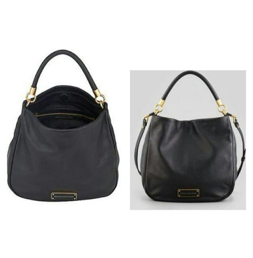 Marc by Marc Jacobs Black Leather Hobo Shoulder Bag (Category: Luxury Bags & Wallets) located in Manila. Submitted by wardrobemanila (Listing ID 1459412277, Image 3). Description: Selling my Pre owned AUTHENTIC Marc by Marc Jacobs bag Bought in Shangrila Mall at P25,000 Used less than 10 times only naka display lang sa walk in closet ng sobra tagal as in years hindi nagamit naka tago lang selling super duper low para ka lang bumili ng Charles and
