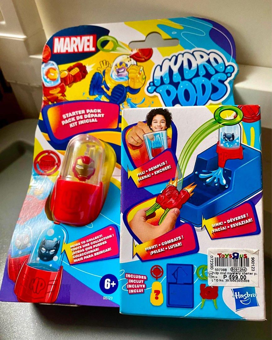 Marvel Hydro Pods Starter Pack - Collectible Figures (Category: Western Merchandise) located in Cagayan de Oro. Submitted by sethmarko27 (Listing ID 1459432740, Image 3). Description: - Marvel Hydro Pods Starter Pack - Includes 1 starter pod and 1 mystery figure - Fill, dunk, and reveal your surprise character - Great for Marvel fans - Recommended for ages 6 and up.