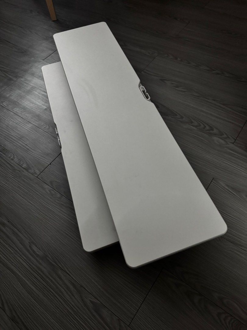 Monitor Riser (Category: Office Furniture & Fixtures) located in Mandaluyong City. Submitted by thechillshopper (Listing ID 1459467129, Image 2). Description: - Modern dual-tier monitor riser - Clean white finish complements any desk setup - Elevates monitors for improved ergonomics and reduced neck strain - Provides additional storage space for keyboard, tablet, and accessories - Sturdy construction for reliable support - Ideal for home offices 