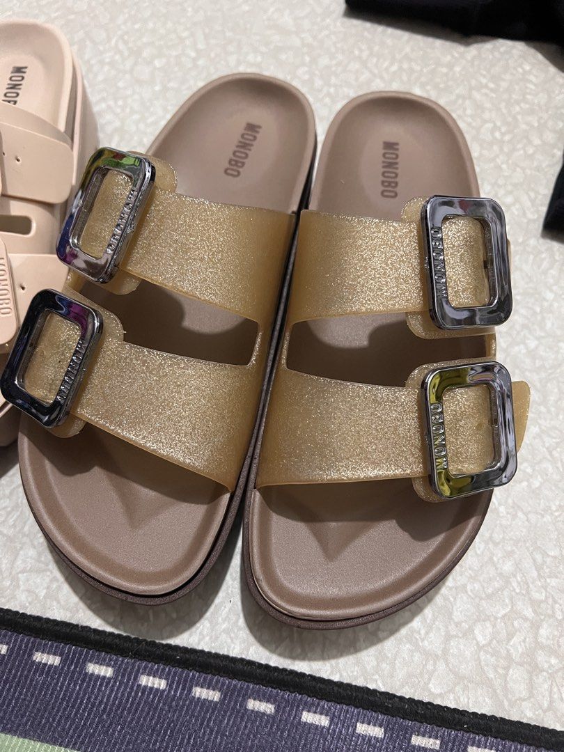 Monobo sandals (Category: Flats & Sandals) located in Manila. Submitted by jhennie05 (Listing ID 1459389639, Image 2). Description: Monobo Sandals – Take All ₱1,500 👡 Monobo Sandals Bundle ✨ Beige Super Jello – Used ✨ Brown Super Jello 2 Glitters – Brand New 📏 Size: US 7 / EUR 38 📦 No box included 💰 Take All: ₱1,500 Brown 1200 Beige 500 📍 Location: Cainta RFS: Decluttering.