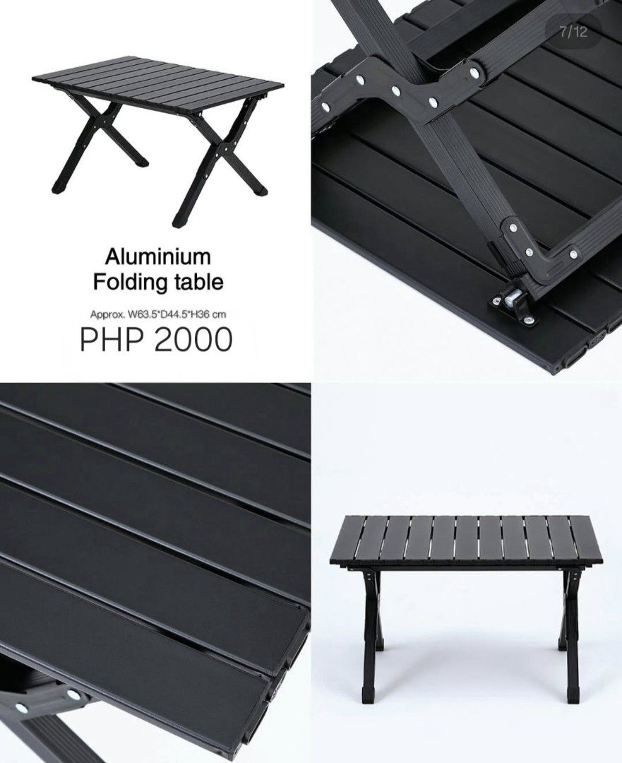 MUJI Aluminum Chair and Table (Category: Outdoor Furniture) located in Mandaluyong City. Submitted by KenP07 (Listing ID 1459294733, Image 3). Description: FOR SALE! BRANDNEW MUJI Original High Quality Aluminum Foldable chair 1 seater - ₽2,500(NOW 2,300) 2 seater - ₽4,200 (NOW 4,000) Aluminum Foldable table - ₽1,800 Please see picture for price and details. Pickup: SMDC LIGHGMALL Boni Mandaluyong City.
