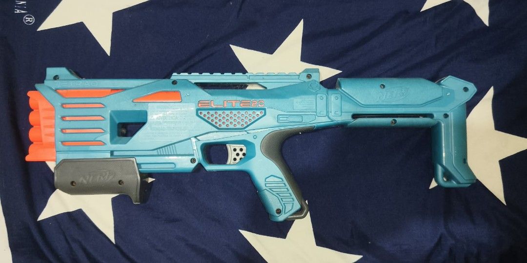 Nerf Gun set (Category: Action & Battle Toys) located in Valenzuela. Submitted by altheaphia.alca_921 (Listing ID 1459463173, Image 2). Description: Nerf Elite 2.0 Echo 4in1: 3,500 srp SET Nerf Elite 2.0 Ace SD-1 Nerf Elite 2.0 Quadfire Nerf Elite 2.0 Tetrad 3,999 srp With free foam bullet No box Good condition Hindi nagamit, for display lang Get all: 5.5k Rfs: Declutter.