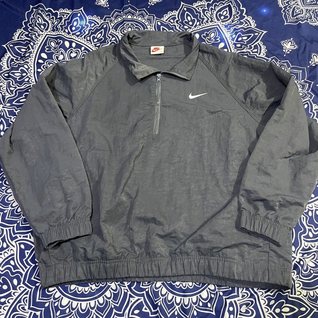 Nike x Stussy reflective Windbreaker Jacket (Category: Coats, Jackets and Outerwear) located in Quezon City. Submitted by vs.thrift444 (Listing ID 1459362884, Image 1). Description: - Grey Nike windbreaker jacket - Features Stussy logo on the back - Quarter zip closure - Elasticated cuffs and hem - Lightweight material, ideal for layering - Suitable for casual wear or light outdoor activities - Size: S see last pic for the reflective pic.