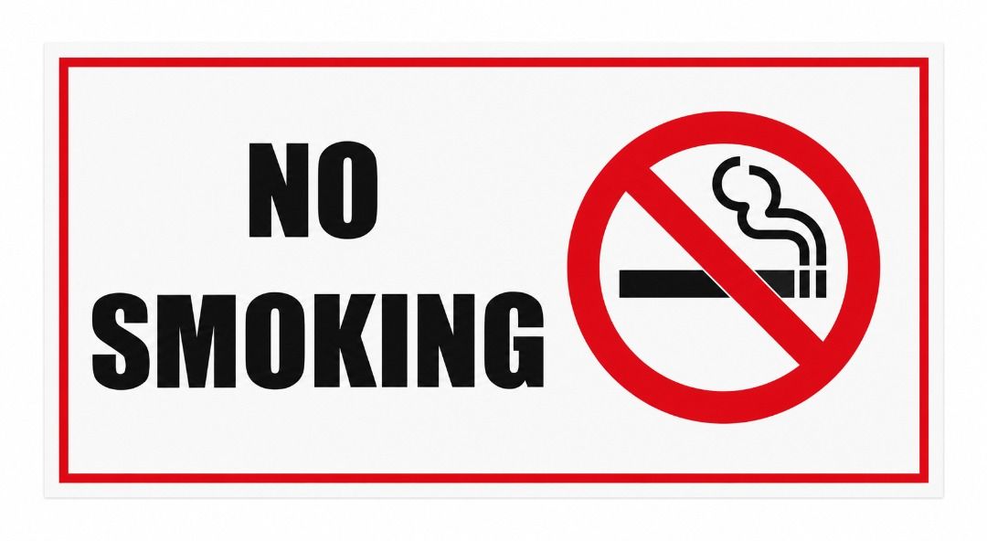 No Smoking Sticker Safety Signage (Category: Industrial Equipment) located in Manila. Submitted by townlites (Listing ID 1459312192, Image 1). Description: Paper Sticker Ideal for Indoor use KEEP YOUR AREA SMOKE FREE: This "No Smoking" sign serves as a clear and direct reminder that civilians are in a no smoking zone and must comply. It's an effective way to keep your air clean & smoke free. Portrait size: 22cm x 16cm Landscape size: 26cm x 14cm 