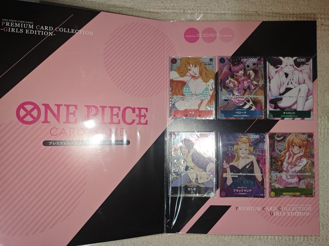 One Piece Premium Card Collection (Sealed) (Category: Raw Singles) located in Manila. Submitted by youngsef (Listing ID 1459384641, Image 2). Description: For SALE Premium Card Collection - Live Action Edition Premium Card Collection - Girls Edition Php. 10,000 for both. Both are sealed. SOLD AS SET ONLY Location: Las Pinas City (meet up) MOP: Gcash Shipping: Lalamove, LBC Luffy, Nami, Zorro, Sanji, Usopp, Carrot, Perona, Black Maria, Tashigi, Ar
