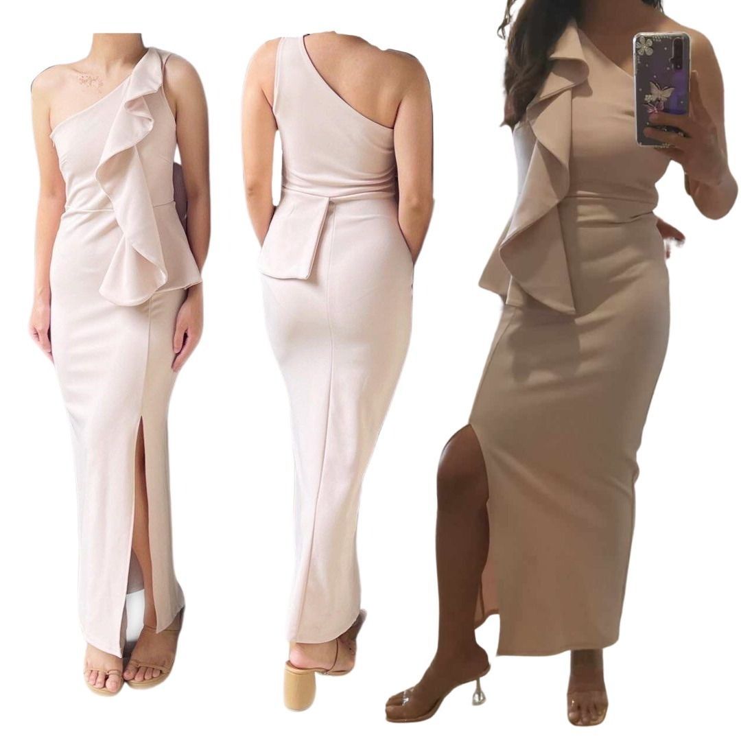 One-shoulder Nude Gown (Category: Evening dresses & gowns) located in Cebu City. Submitted by nhicesignature (Listing ID 1459303762, Image 1). Description: Elevate your elegance with our one-shoulder nude gown, a stunning masterpiece that promises to leave a lasting impression. Worn just once, on the unforgettable occasion of my brother's wedding, this gown boasts not only a perfect fit but also a timeless charm that's bound to turn heads. Best f