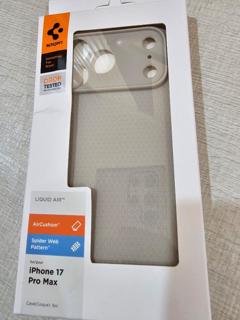 Original Spigen Casing for Iphone17promax (Category: iPhone 17 Series) located in Las Pinas. Submitted by 2ndstoryfinds (Listing ID 1459349960, Image 3). Description: Brand New! Bought at Beyond the Box. Namali lang bili ng model, don't want the hassle to return nlng. Bought at 1,600 Selling for 1,000 nalang Lalamove or pick up only 📌 BF Resort Las Pinas.