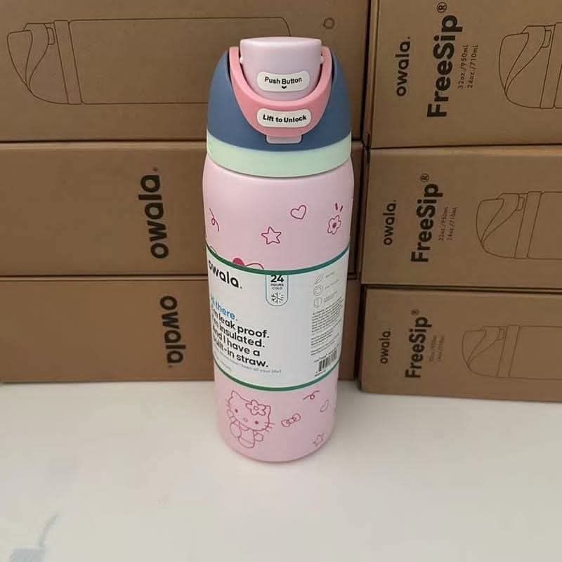 Owala FreeSip Water Bottle - Various Designs (Category: Water Bottles & Tumblers) located in Lucena. Submitted by silvershark.1fa28c (Listing ID 1459377272, Image 2). Description: - Owala FreeSip Water Bottle 32 oz - Leak-proof and insulated design - Features a convenient built-in straw - Keeps drinks ice-cold for up to 24 hours - Easy-to-use push-button lid - Available in a variety of cute designs and colors - Perfect for your daily hydration ne
