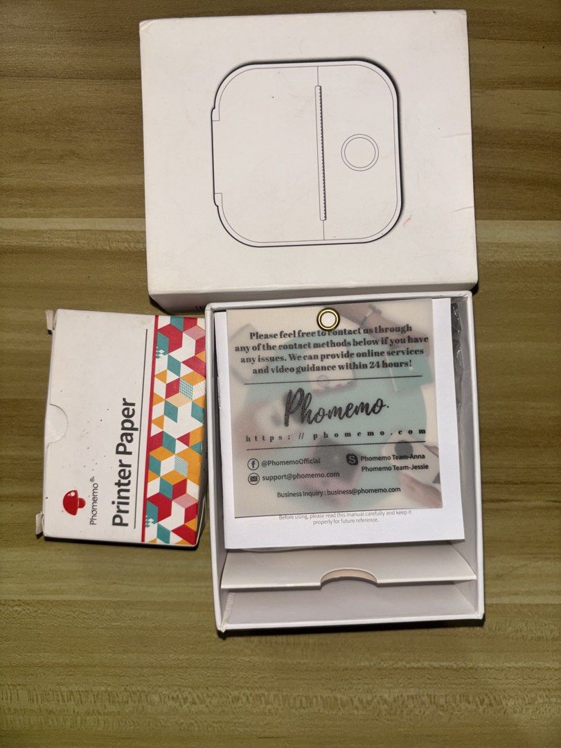 Phomemo Mini Printer T02 with Printer Paper | Compatible with IOS and Android (Category: Printers, Scanners & Copiers) located in Manila. Submitted by _mica3 (Listing ID 1459365229, Image 2). Description: Inclusions: > Includes 2 roll of thermal paper (One unused, one inside the printer) > Original box and manual included !! PRICE IS STILL NEGOTIABLE !! .