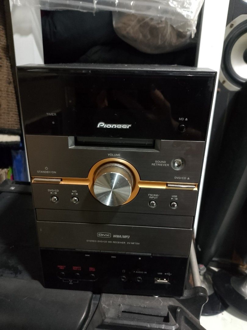 Pioneer Stereo DVD/CD Receiver XV-MF7DV (Category: Soundbars, Speakers & Amplifiers) located in Manila. Submitted by caaths_collection (Listing ID 1459422862, Image 1). Description: - Pioneer XV-MF7DV Stereo DVD/CD Receiver - Plays DVD, CD, MD, WMA/MP3 formats - Features USB input and Audio In - Perfect for enjoying music and movies - Tested and confirmed working - Comes with power cord - Original - preloved - las pinas loc.