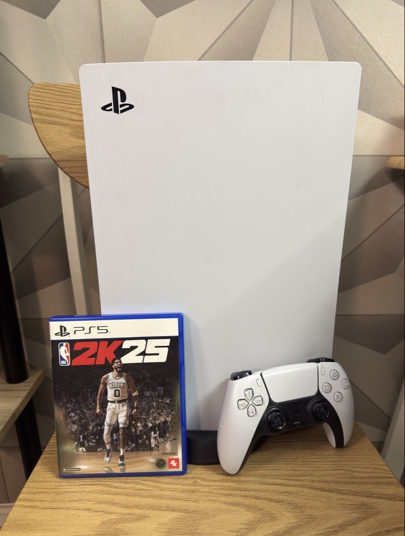 PS5 Phat 825gb disc version with 1 controller + nba (Category: PlayStation) located in Pasig City. Submitted by robbiseraphin (Listing ID 1459370767, Image 1). Description: 🎮 Selling: PS5 Phat 825gb Disc version + 1 controller and NBA 2k25 ✅ Inclusives: - PS5 Phat 825gb (never been opened or repaired) - latest firmware - 1 dualsense controller (no rubber sa analog. Works with no issues) - NBA 2k25 cd - complete wires (HDMI and power chord) - no 