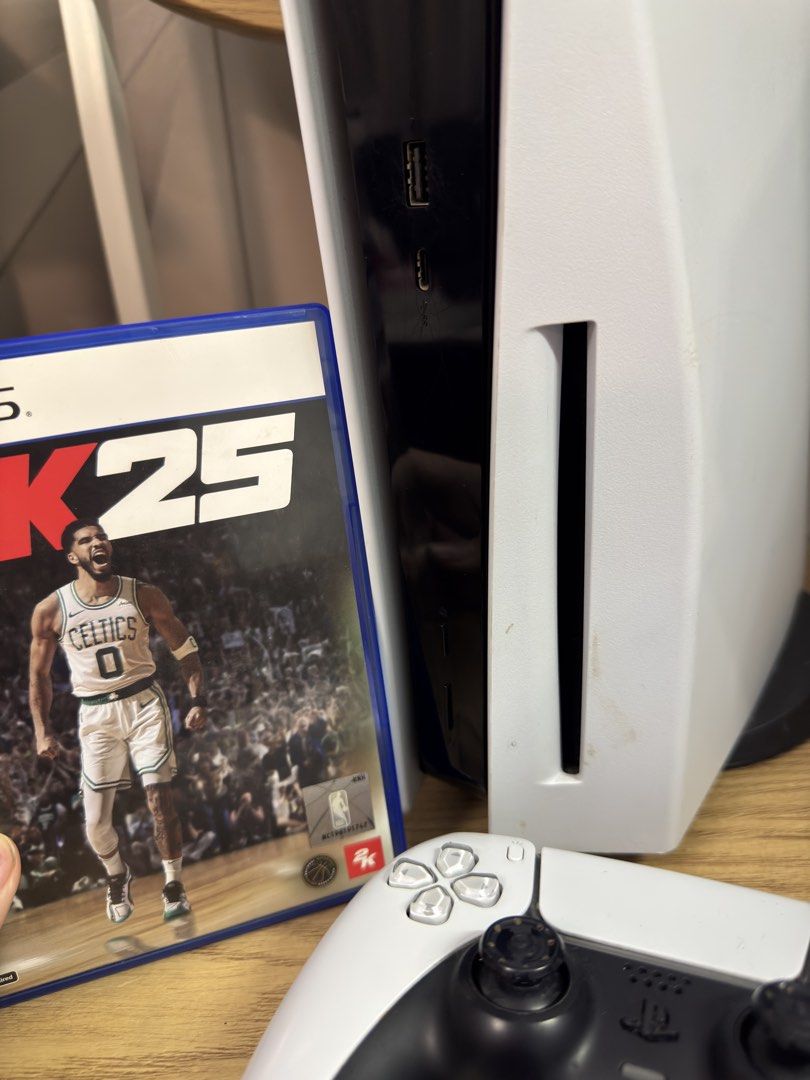 PS5 Phat 825gb disc version with 1 controller + nba (Category: PlayStation) located in Pasig City. Submitted by robbiseraphin (Listing ID 1459370767, Image 3). Description: 🎮 Selling: PS5 Phat 825gb Disc version + 1 controller and NBA 2k25 ✅ Inclusives: - PS5 Phat 825gb (never been opened or repaired) - latest firmware - 1 dualsense controller (no rubber sa analog. Works with no issues) - NBA 2k25 cd - complete wires (HDMI and power chord) - no 