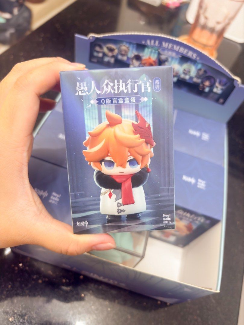 PULCINELLA CONFIRMED - Genshin Fatui Blind Box (Category: Designer & Blind Box Toys) located in Taguig. Submitted by yoimiyakisses (Listing ID 1459420778, Image 3). Description: confirmed pulcinella the rooster figure listing by @yoimiyakisses on carousel | @onedge.ph on ig •unsealed, with card • if ratio bought with dottore, ₱400 each (total of ₱800 + sf) other characters available: ❄️ SIGNORA (secret) - 2,500 ❄️ PANTALONE - 700 ❄️ random unopen