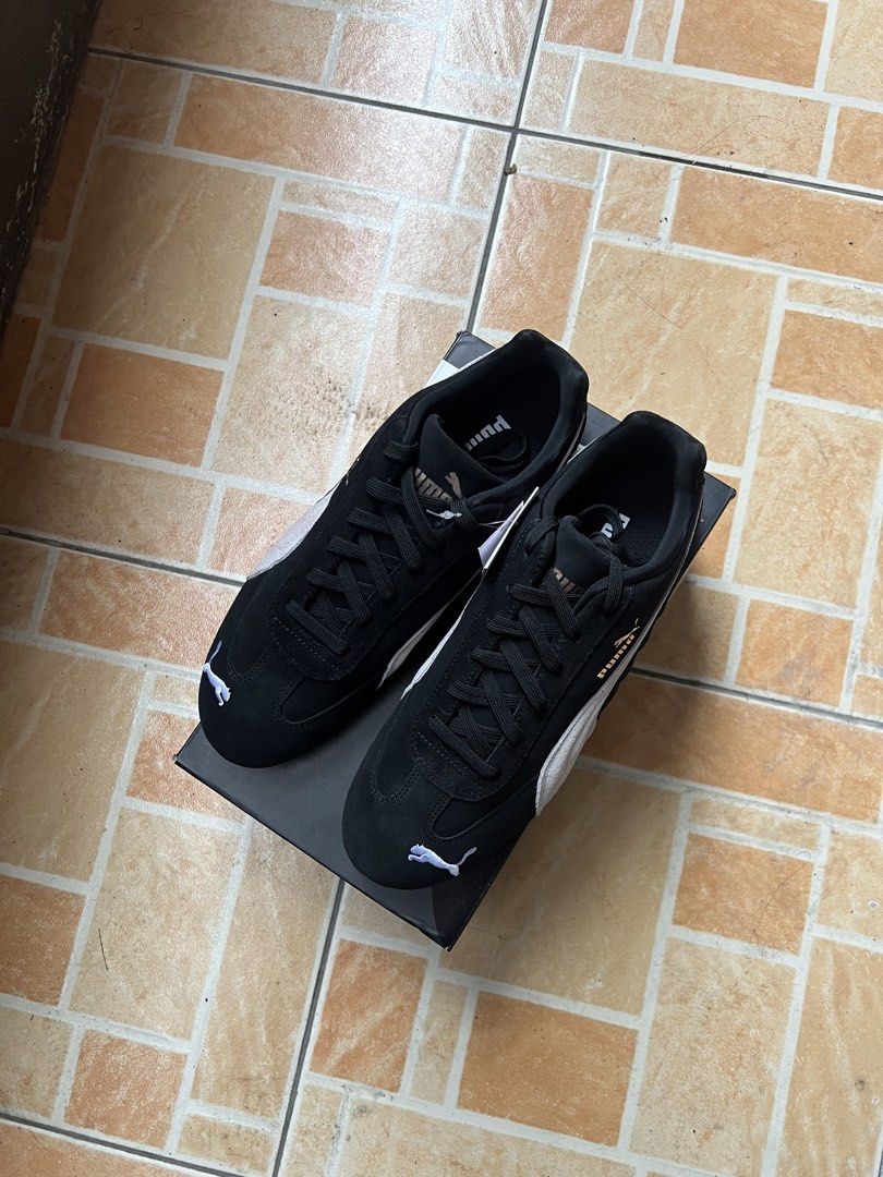 Puma Speedcat Black Suede (Category: Sneakers) located in Baguio. Submitted by vintagethrift.2600 (Listing ID 1459476957, Image 2). Description: Size 10 US on tag, 43 EURO Ship Nationwide Original Brand New Naka paligid lang wrong size kasi.