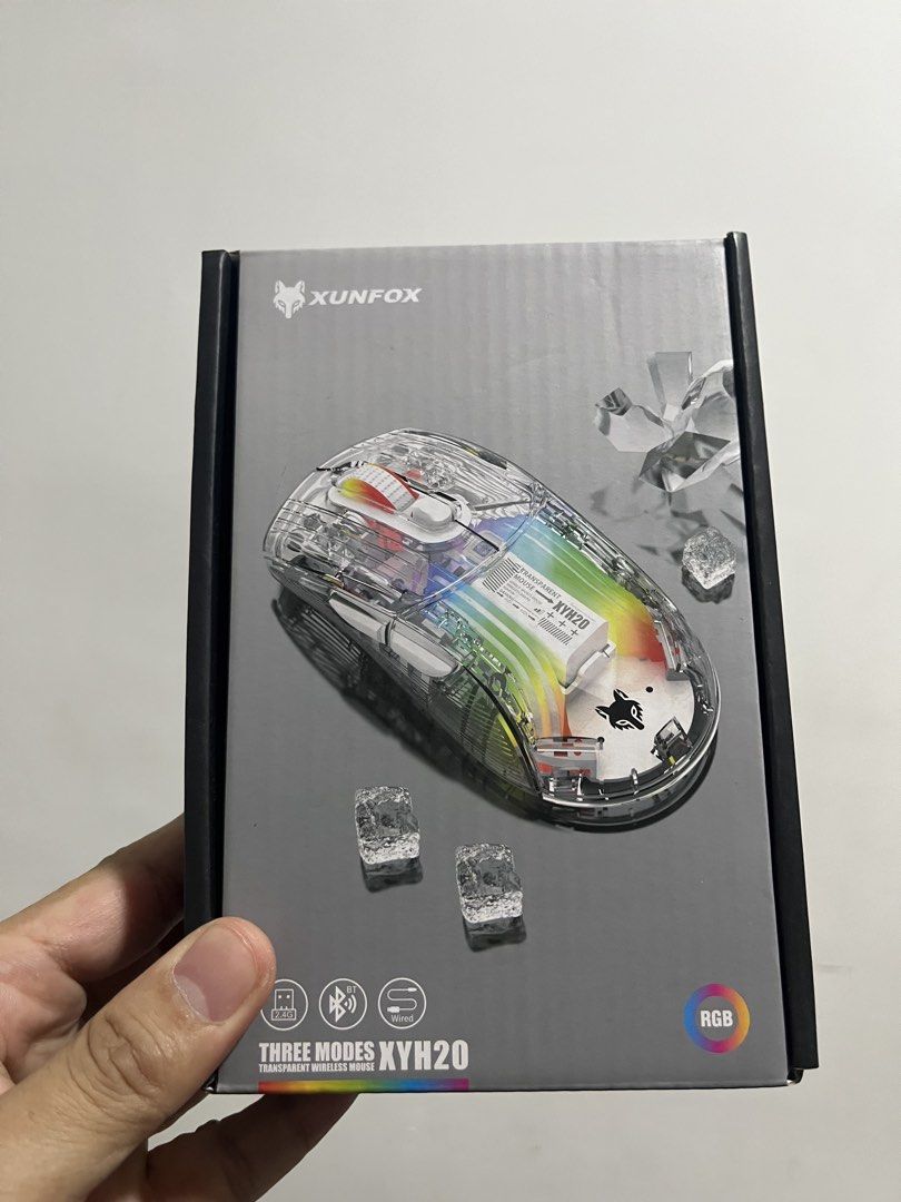 Q8 Crystal Wireless mouse Tri-Mode Transparent RGB Gaming Mouse (Category: Mouse & Mousepads) located in Pasay City. Submitted by crisperez14 (Listing ID 1417266134, Image 2). Description: Q8 Transparent Crystal Mouse Trimode: Bluetooth, 2.5g, Type C -Brand new, never used -opened only for photos -Bagay na bagay sa Liquid Glass na uso this 2026 -RFS: need nya ng mousepad to use.