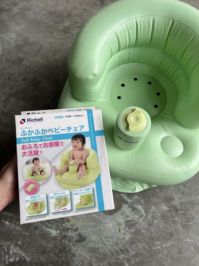 Richell Soft Baby Chair (Category: Bathtub & Bath Accessories) located in Malabon City. Submitted by jimmmys.stuff (Listing ID 1459489065, Image 1). Description: Richell Soft Baby Chair - bihira lang nagamit dati - P750 Location: South Caloocan or Quezon City.